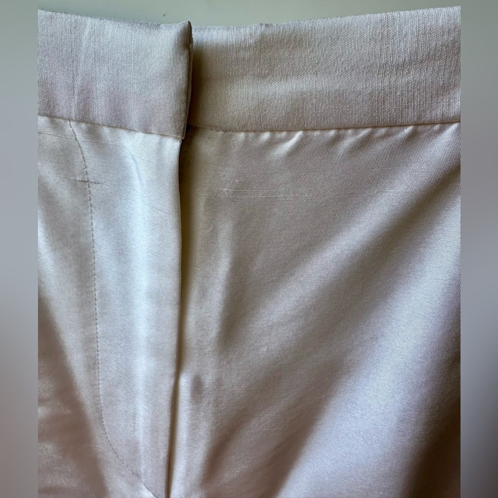 Neiman Marcus 100% Silk Elegant Cream White Women's Pants, XL - Picture 4 of 9